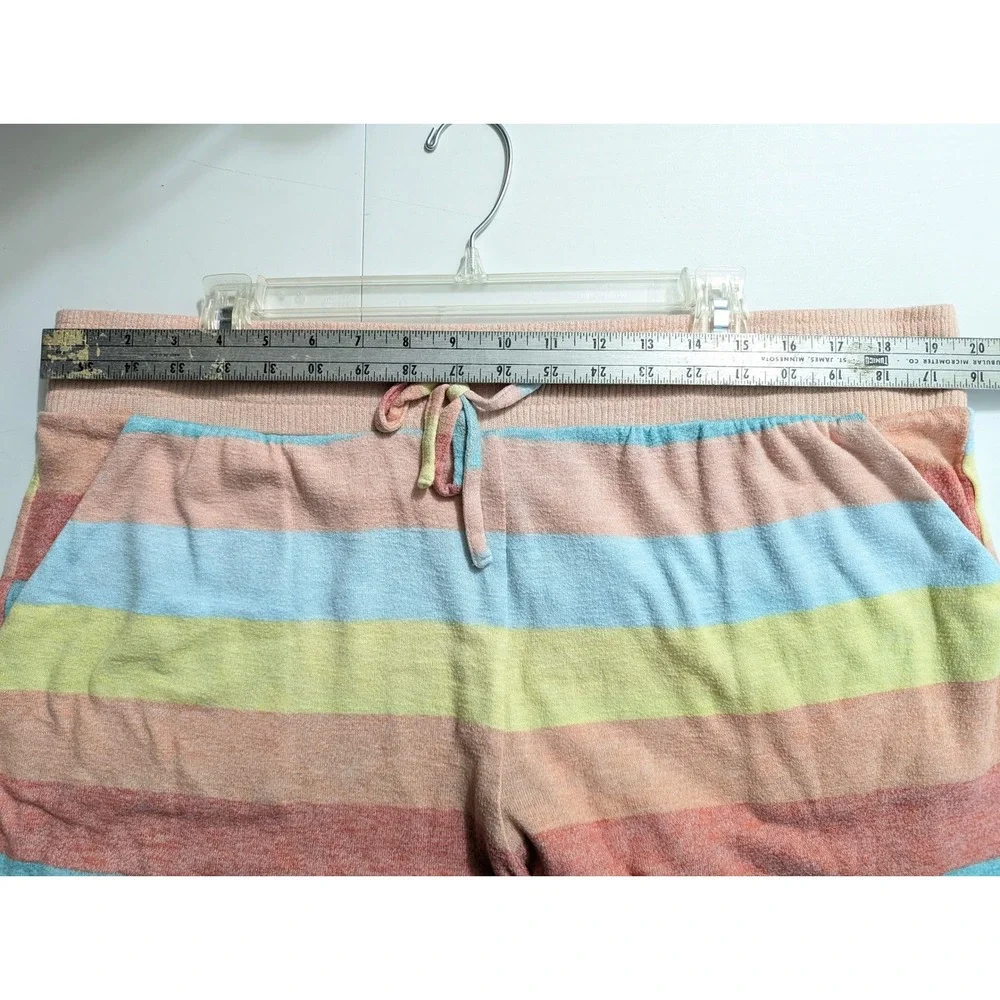 Torrid Sleep Shorts Terry Cloth Rainbow Stripe Pastel Drawstring Pockets Size 2x